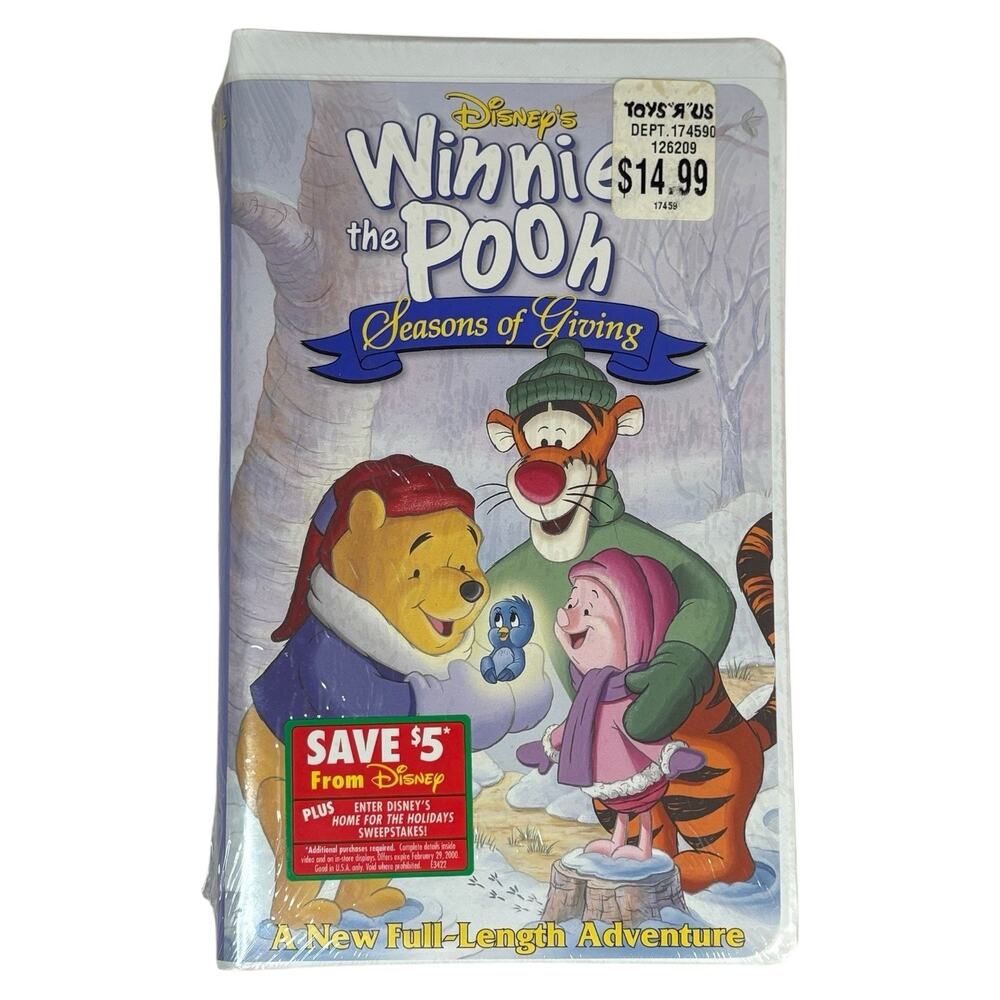 SEALED VTG Disney "Winnie The Pooh Seasons Of Giving" VHS VCR Tape Holiday Movie